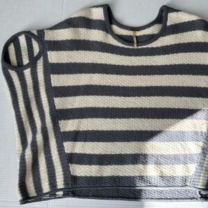 Free People Gray and Cream Knit Vest
